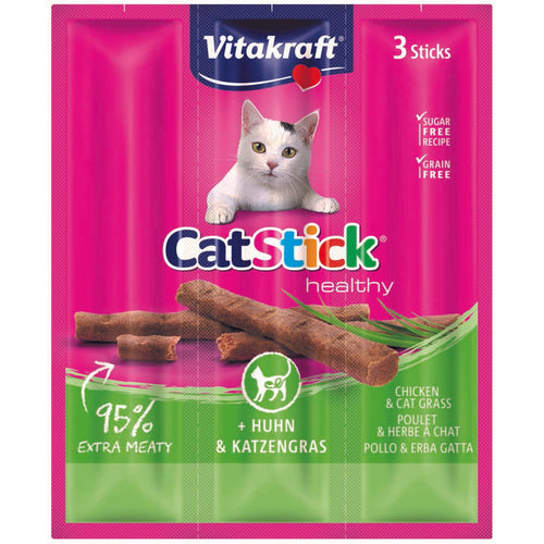 VITAKRAFT Cat Stick, stapici s piletinom i macjom travom, 3 kom/18 g