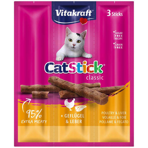 VITAKRAFT Cat Stick Classic, stapici s piletinom i jetrom, 3 kom/18 g