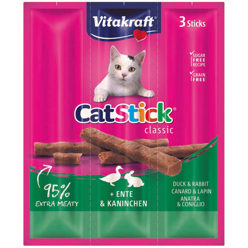 VITAKRAFT Cat Stick Classic, stapici s pacetinom i kunicevinom, 3 kom/18g