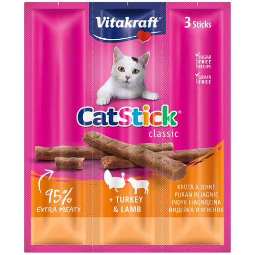 VITAKRAFT Cat Stick Classic, stapici s puretinom i janjetinom, 3 kom/18g