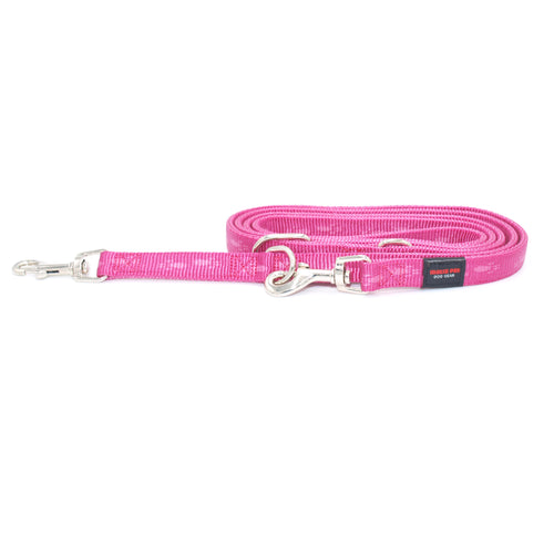 MATIS Dvoslojna Radna vodilica za psa Dogy Paws 1,5cm/2m, malina