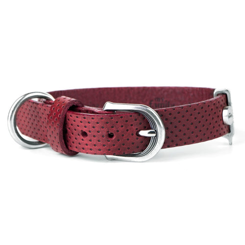 MYFAMILY CLERANCE Ogrlica za pse Monza, kozna, 2,2/30-36cm, crvena