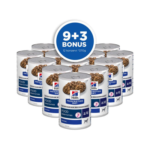 HILL's PD Can z/d Active Biom, intolerancija na hranu, 12x370g/9+3 BONUS