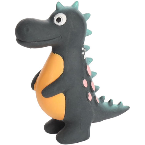 FLAMINGO latex igračka za pse Dino, zvučna, crna, 6,5x14x17cm