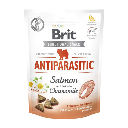 BRIT Functional Snack Antiparasitic, losos, obogaćeno kamilicom, 150 g