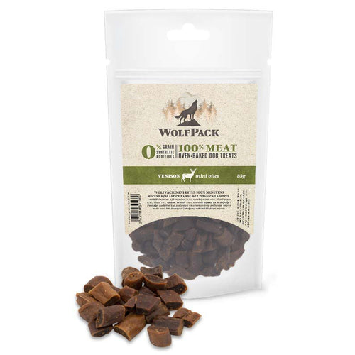 WOLFPACK Mini bites, 100% srnetina, pečeno meso, bez žitarica, 85g