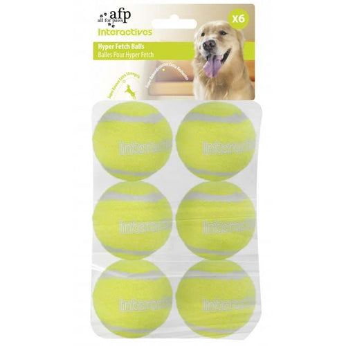 ALL FOR PAWS Interactives Fetch Tenis Loptice, 6 kom, 6,5cm
