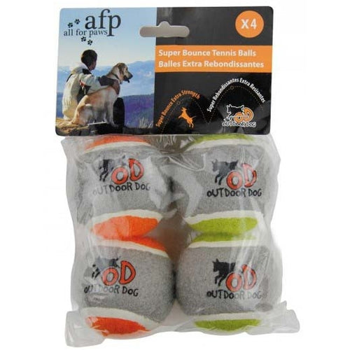 ALL FOR PAWS Outdoor Dog Super BounceTennis Ball, 4 kom, 6,4cm