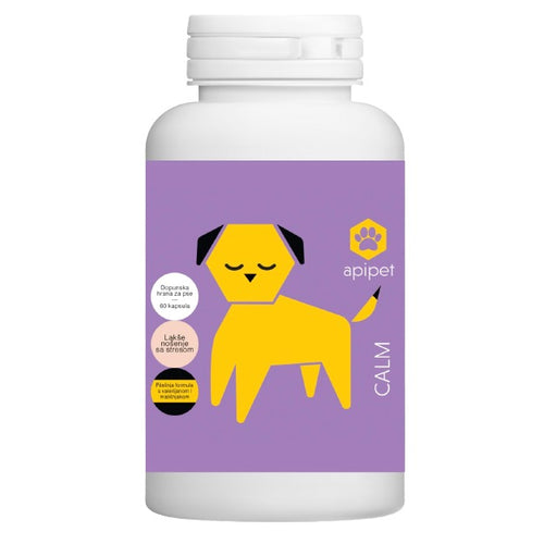 APIPET Calm, kapsule za pse, za umanjenje stresa i anksioznosti, 60kom
