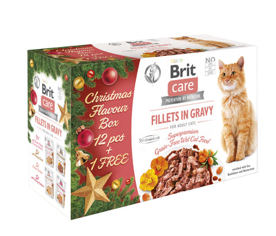 BRIT CARE Christmas Flavour box, 12+1 gratis, fileti u umaku, razni okusi
