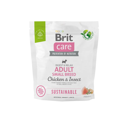 BRIT CARE Digestion & Relax Sustainable Small breed, piletina s insektima, 1kg
