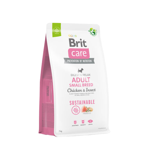 BRIT CARE Digestion & Relax Sustainable Small breed, piletina s insektima, 7kg