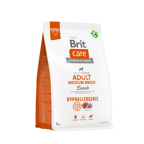 BRIT CARE Hypoallergenic Monoprotein Medium Breed, janjetina i riza, 3kg