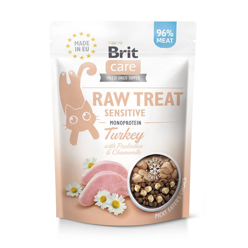 BRIT CARE Raw Treat Sensitive, puretina, liofizirana poslastica za macke ,40g
