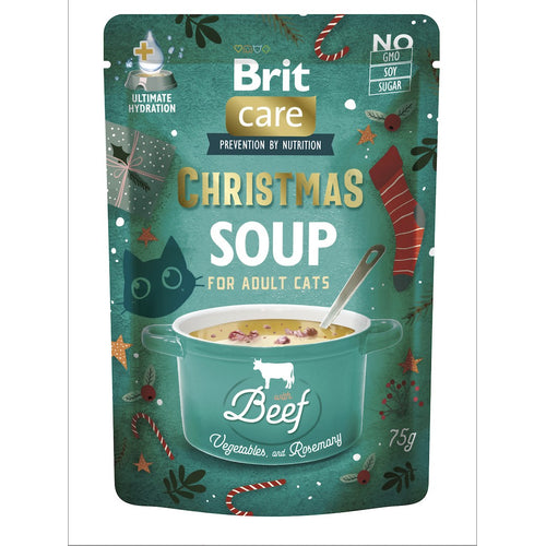 BRIT CARE Soup Christmas, juha za macke, s govedinom, povrcem i ruzmarinom, 75g