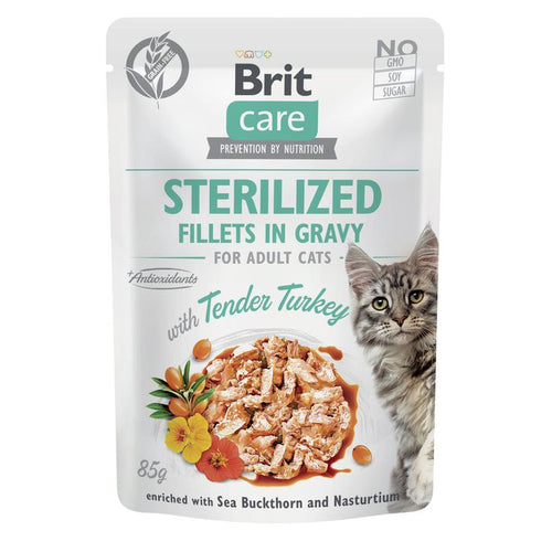 BRIT CARE Sterilised, fileti s puretinom u umaku, bez zitarica, 85g