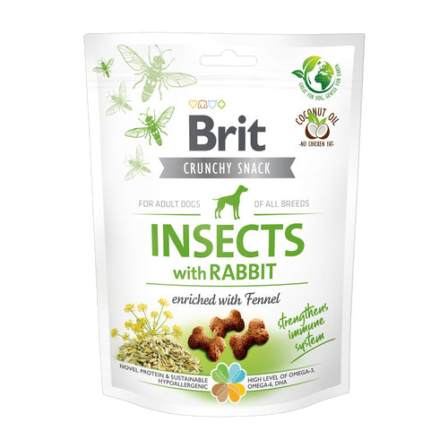 BRIT Crunchy poslastica, insekti s kunicevinom, obogaceno komoracem, 200 g
