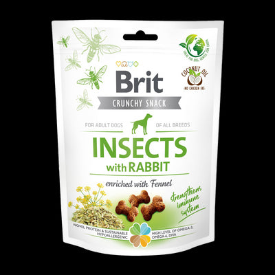 BRIT Crunchy poslastica, insekti s kunicevinom, obogaceno komoracem, 200 g