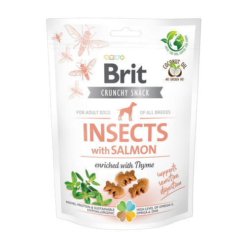 BRIT Crunchy poslastica, insekti s lososom, obogaceno timijanom, 200 g