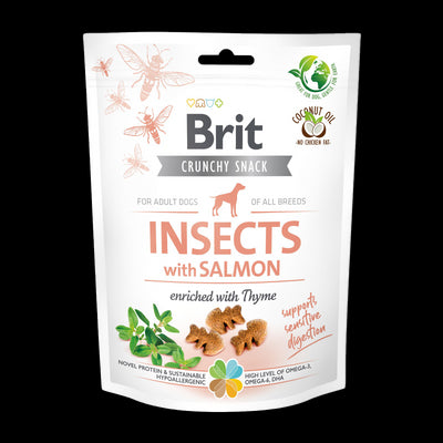 BRIT Crunchy poslastica, insekti s lososom, obogaceno timijanom, 200 g