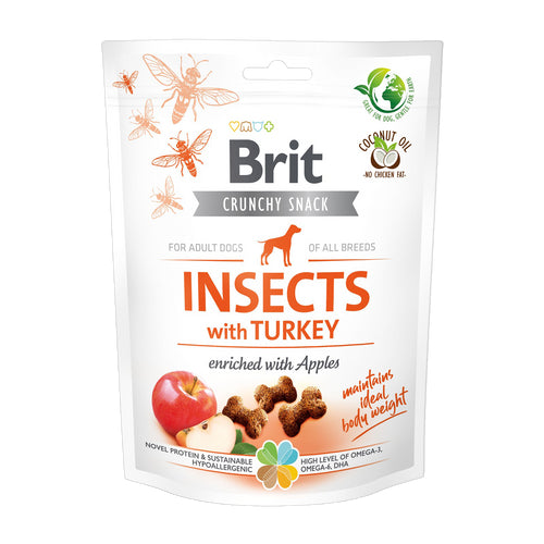 BRIT Crunchy poslastica, insekti s puretinom i jabukama, 200 g