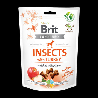 BRIT Crunchy poslastica, insekti s puretinom i jabukama, 200 g