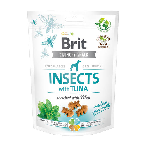 BRIT Crunchy poslastica, insekti s tunom, obogaceno mentom, 200 g