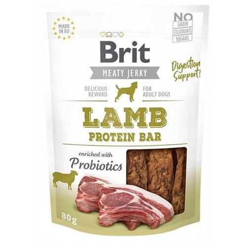 BRIT Meaty Jerky, proteinska plocica, janjetina, obogaceno probioticima