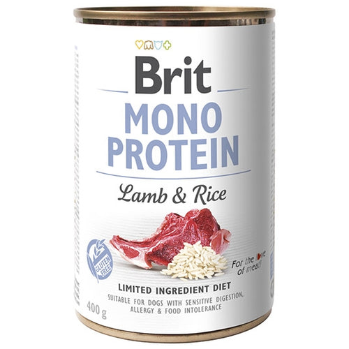 BRIT Mono Protein, janjetina s rizom, bez glutena, 400g