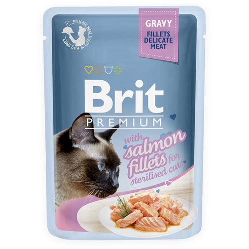BRIT PREMIUM Fileti u umaku Sterilised, s lososom, 85 g