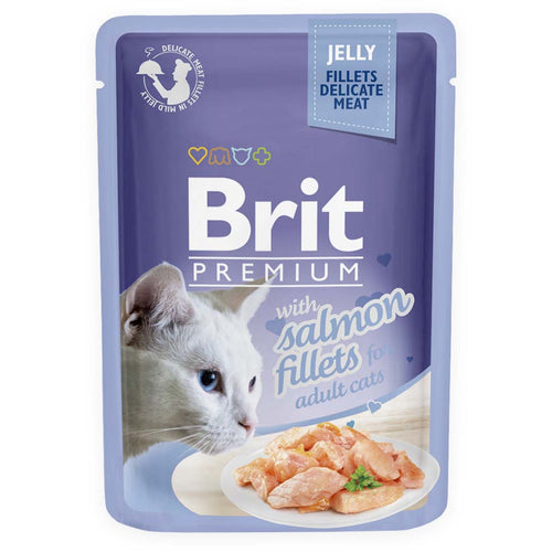 BRIT PREMIUM Fileti u zeleu s lososom, 85 g