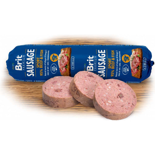 BRIT PREMIUM Kobasica SPORT s govedinom i ribom, 800g