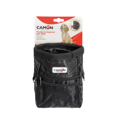 CAMON Torbica za poslastice, s dispenzerom za vrecice i pojasom, crna, 14x6x18cm
