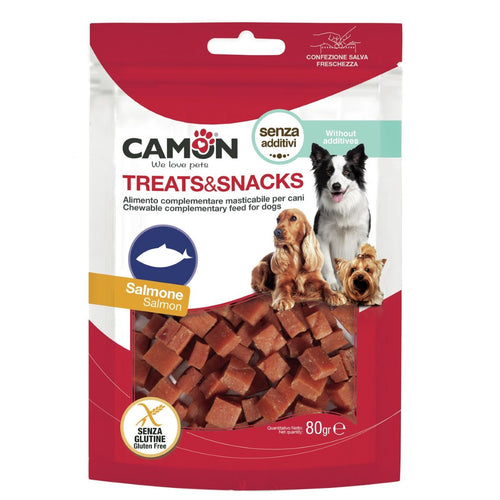 CAMON Treats&Snacks, kockice lososa, poslastica za pse, 80g