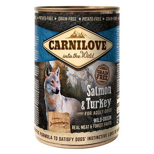 CARNILOVE Losos i puretina, komadi pravog mesa u pasteti, 400g