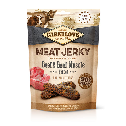 CARNILOVE Meat Jerky, goveđi misic, mesni fileti bez zitarica, 100g