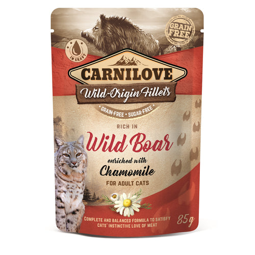 CARNILOVE Wild Origin Fillets, bogato veprovinom, s kamilicom, bez zitarica 85g