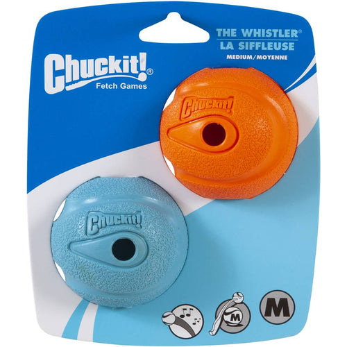 CHUCKIT! The Whistler lopta M, zvucna, 2 komada, 6,5cm