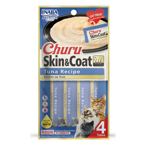 CHURU Puree Skin&Coat, krema, tunjevina, 4x14g
