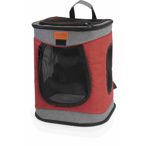 CAMON Torba za pse do 12 kg, sivo/crvena, 34x30x44cm