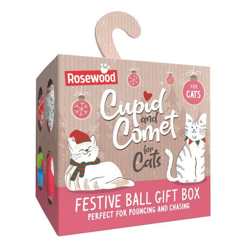 CUPID&COMET Igracka za macke Festive Ball Giftset, loptice u kutiji, 8kom