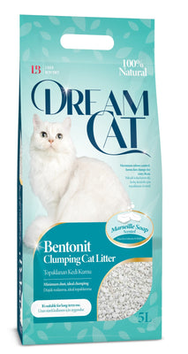 DREAM CAT grudajuci pijesak za macke, mirisni, Marseille Soap, 5l