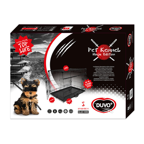 DUVO+ CLERANCE Ninja kavez s kliznim vratima, crni, 61x46x53 cm