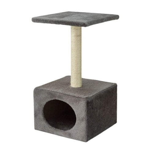 ENJOY Grebalica za macke Happy, s kucicom, 30x30x55 cm, siva