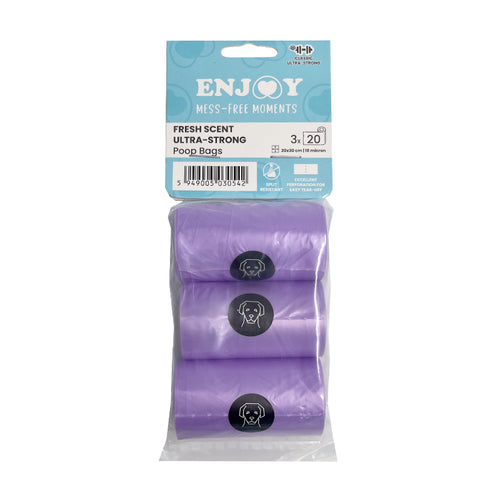 ENJOY Vrecice za izmet Ultra Strong Fresh, mirisne, 3 role x 20 vrecica