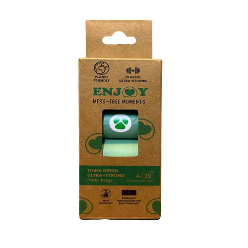 ENJOY Vrecice za izmet Ultra Strong Think Green, biorazgradive, 4 role x 20 kom