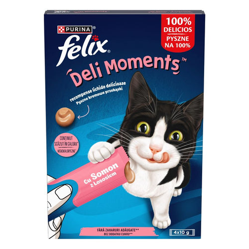 FELIX Deli Moments, s lososom, kremasta poslastica za macke 4x10g