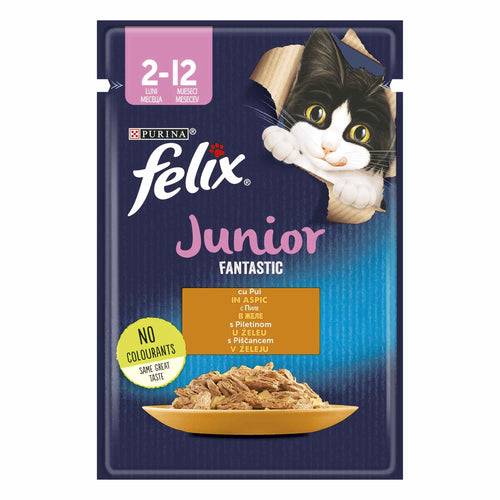 FELIX Fantastic JUNIOR, s piletinom u zeleu, 85g