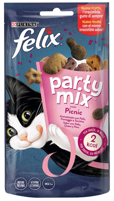 FELIX Party Mix Picnic, poslastica s piletinom i dodatkom puretine i sira, 60g