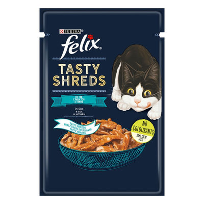FELIX Tasty Shreds, s tunjevinom, komadici u umaku, 80g